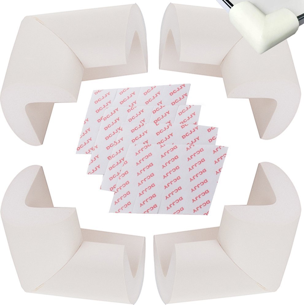 Verk Narożniki piankowe osłona na rogi meble na kanty mebli białe przylepce x4 Narożniki piankowe osłona na rogi meble na kanty mebli białe przylepce