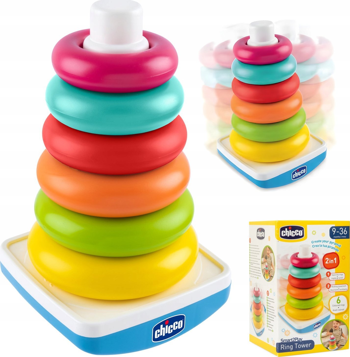 Kolorowa piramidka edukacyjna 2w1 Chicco