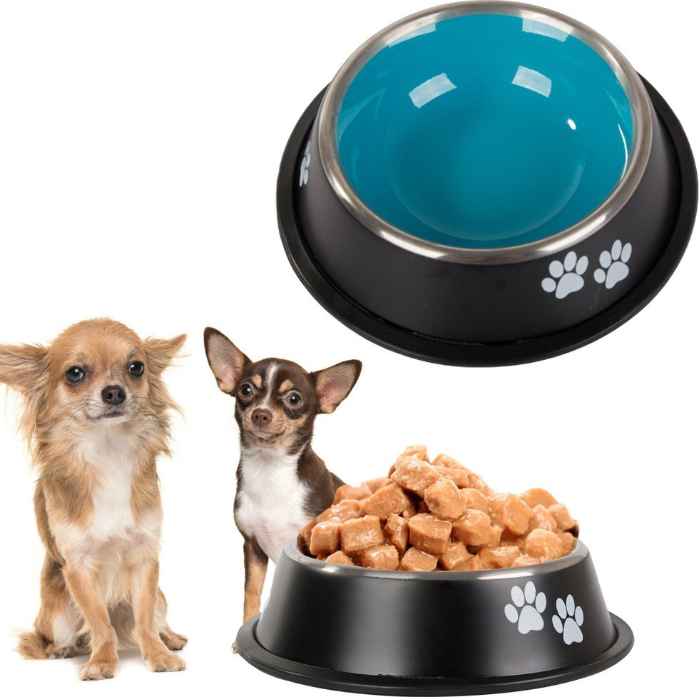 Verk Miska dla psa metalowa antypoślizgowa guma 400ml Miska dla psa metalowa antypoślizgowa guma 400ml