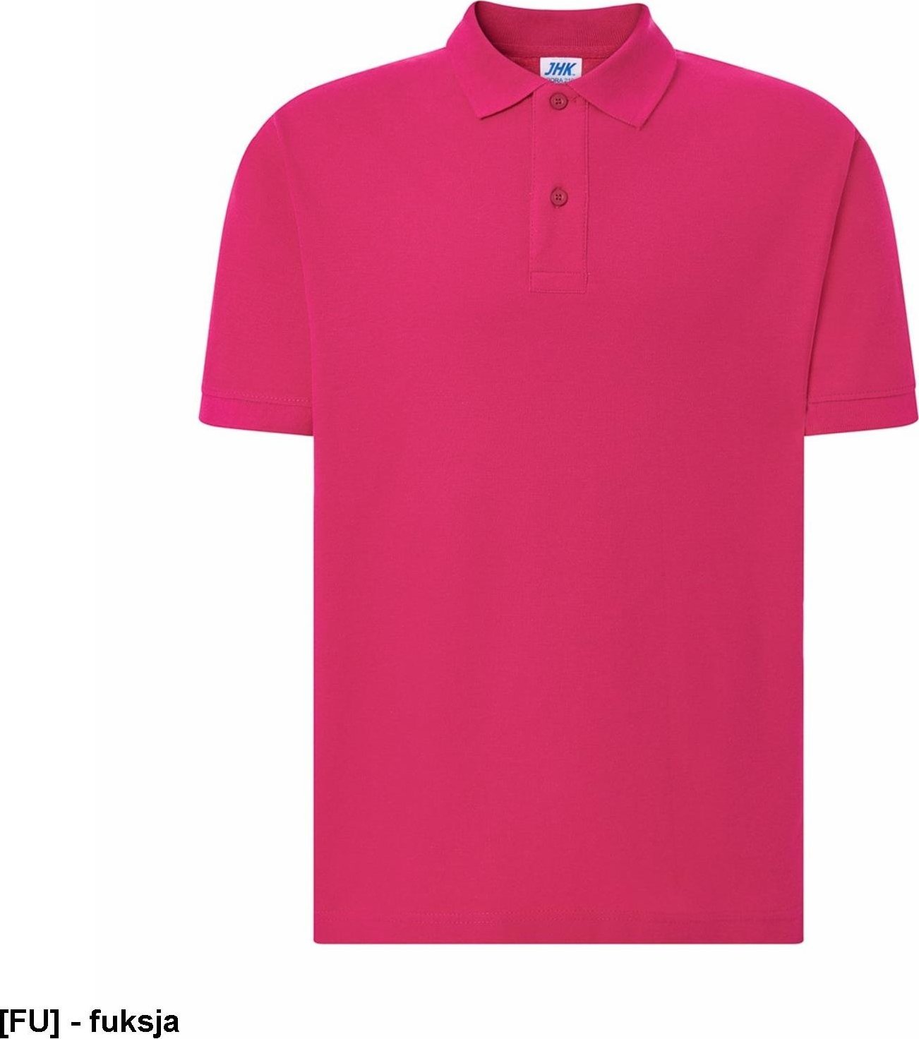 JHK PORA 210 - męskie polo z krótkim rękawem 100% stabilizowana bawełna, 200- 210g - fuksja M