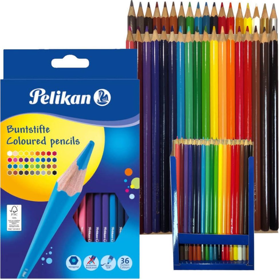 Pelikan Kredki ołówkowe sześciokątne miękkie 36kol PELIKAN