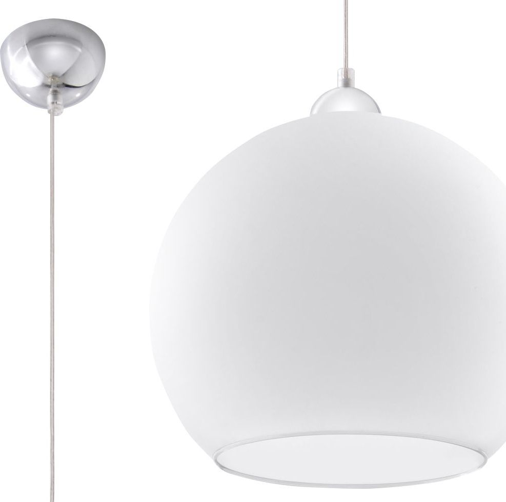 Lampa wisząca Lumes Okrągła szklana lampa wisząca LED E830-Bals - biały