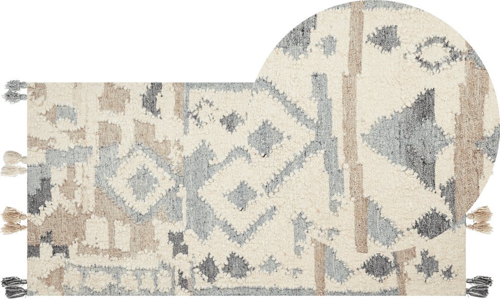 Beliani Dywan wełniany kilim 80 x 150 cm wielokolorowy MRGAVET