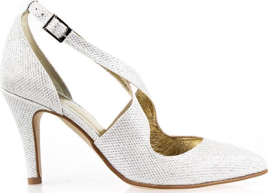 Butdam Eleganckie srebrne czółenka-40