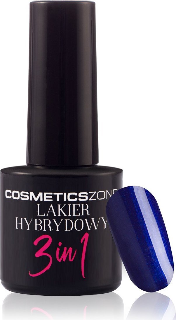Cosmetics Zone Lakier hybrydowy 3w1 kolor granatowy metaliczny - M79