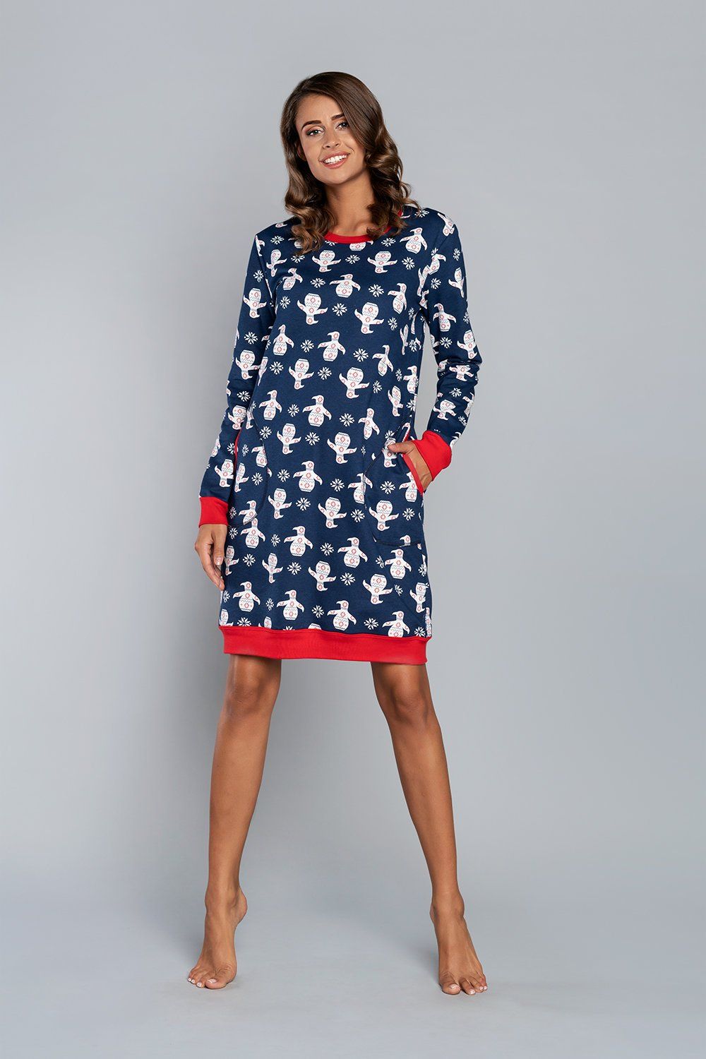 Italian fashion Italian Fashion Koszula nocna damska NANA długi rękaw granat M