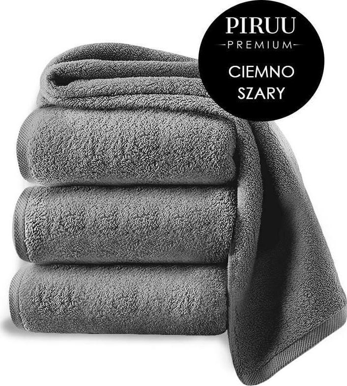 PIRUU Ręcznik kąpielowy Piruu 50x100 gruby chłonny szary