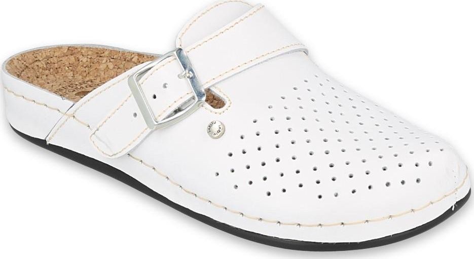 Inblu Inblu - Obuwie buty damskie klapki skórzane białe 39