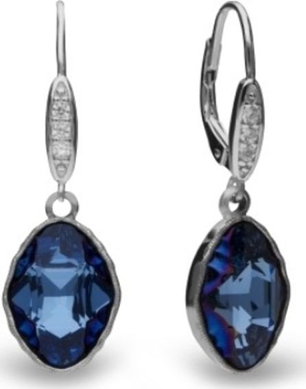 Lovrin SREBRNE KOLCZYKI 925 OWALNE MIGDAŁY SWAROVSKI 6,4g