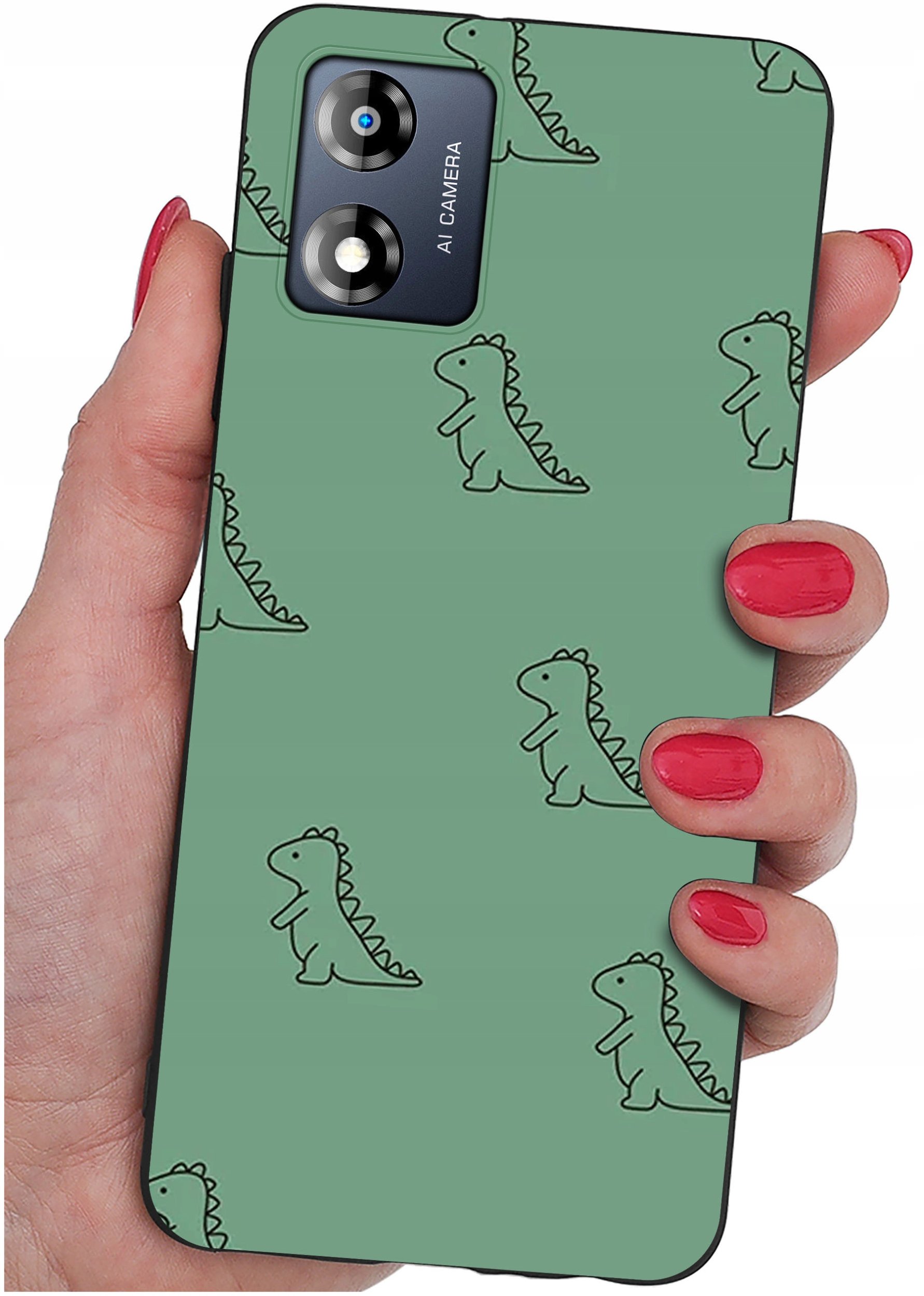 Etui do Motorola Moto E13 WZORY |SILIKONOWE MATT CASE + SZKŁO 9H