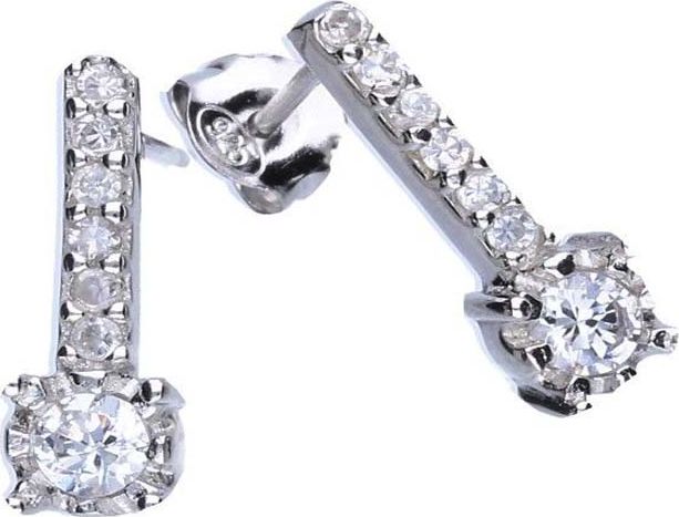 Lovrin Srebrne kolczyki 925 na sztyft z białymi cyrkoniami 2,32g