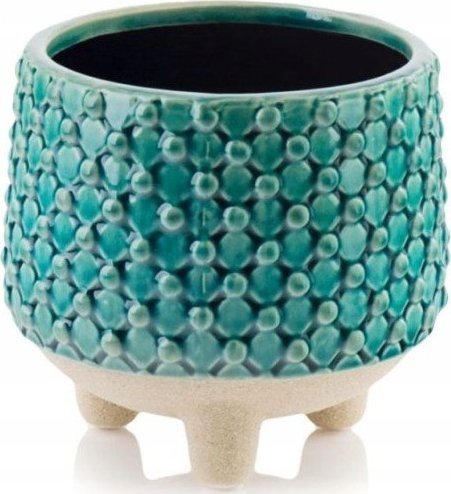 Polnix Osłonka ceramiczna na nóżkach turkusowa 16 cm