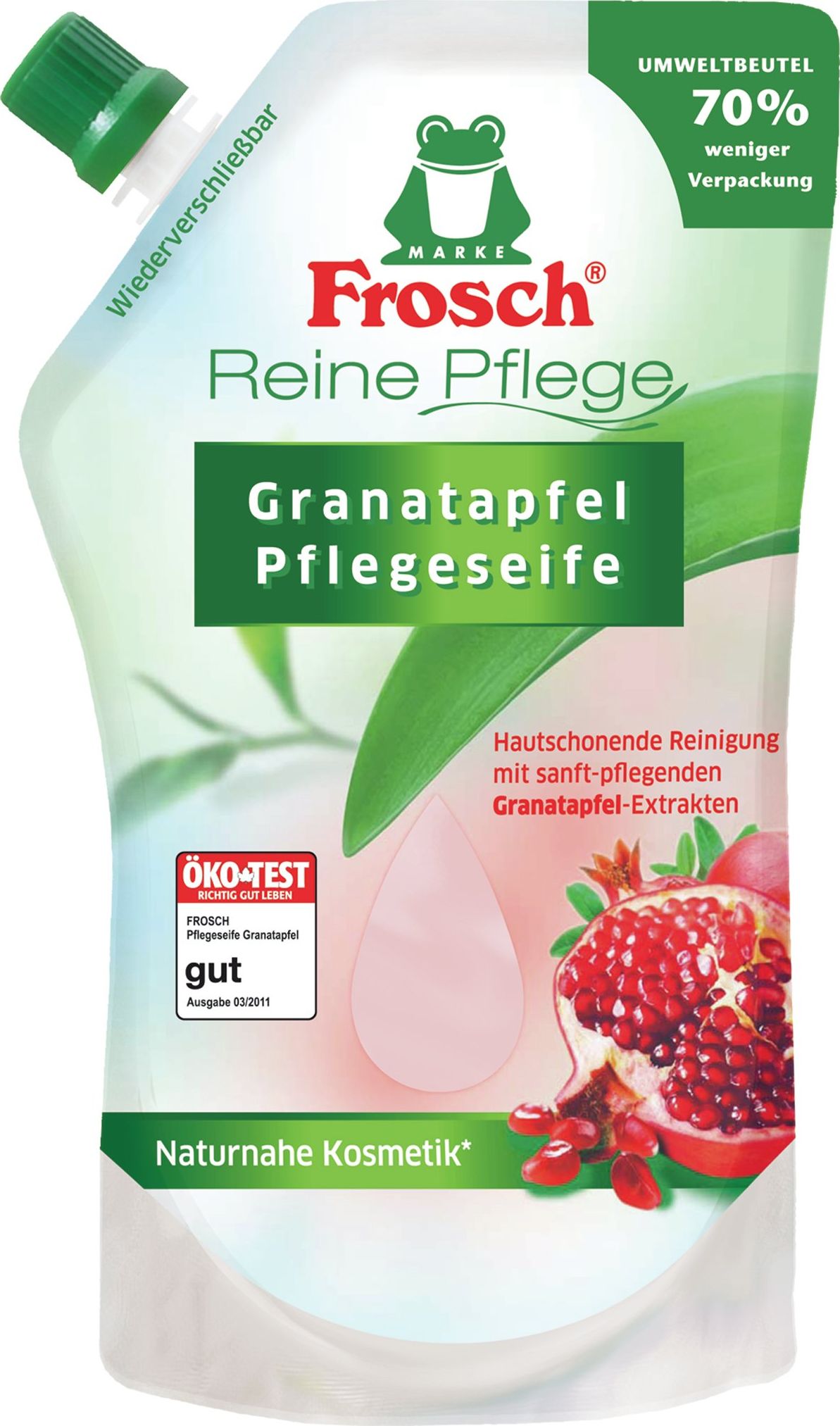 Frosch Skystas rankų muilas su granatais papildymas Frosch 500 ml