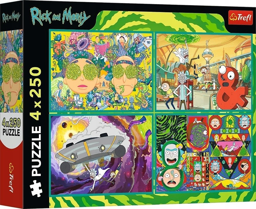 Trefl Puzzle Zakręcony świat Ricka i Morty'ego 4x250 elementów