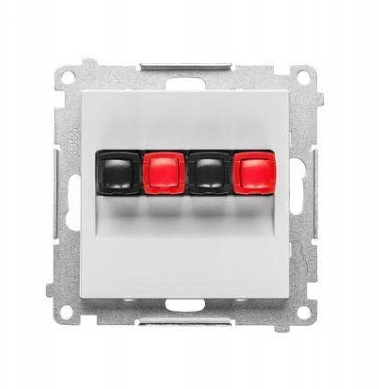 Kontakt-Simon Simon Gniazdo głośnikowe 2-krotne (moduł). Przekrój przewodów dla wejścia i wyjścia 2,5 mm2 Jasnoszary mat TGL2.01/114