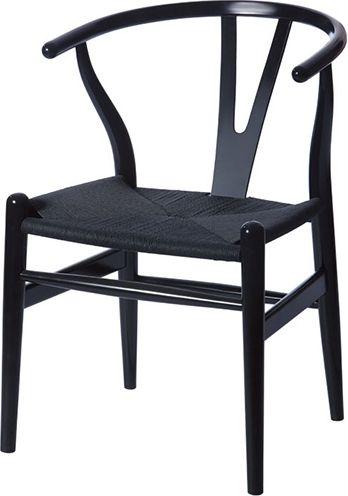 King Home Krzesło WISHBONE czarne - drewno bukowe, czarne włókno