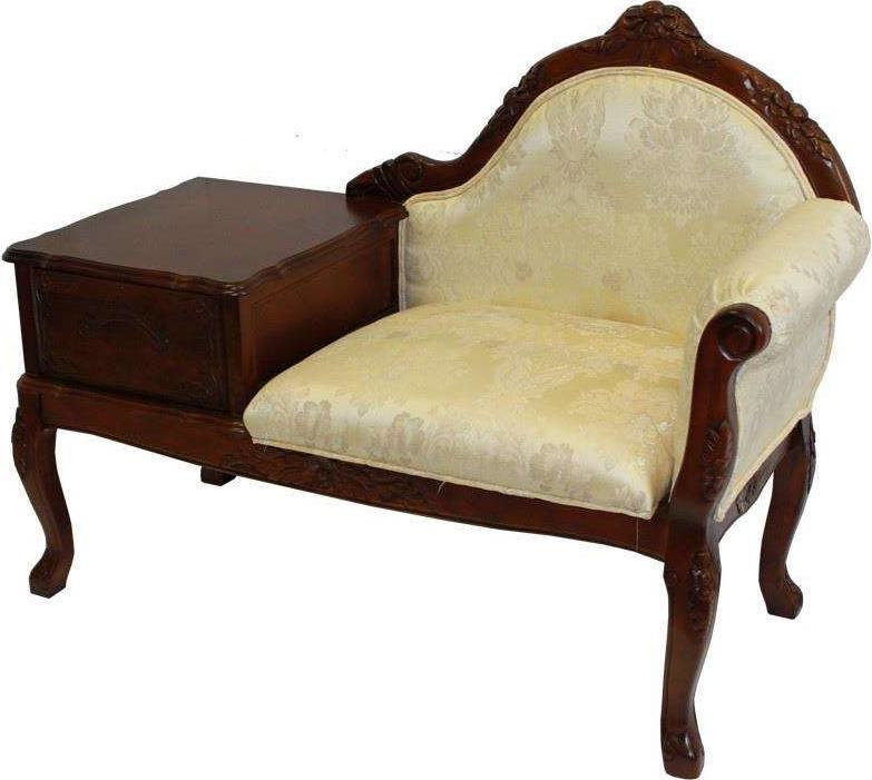 Art-Pol Fotel Z Szufladą bogato zdobiony na nogach wys98cm