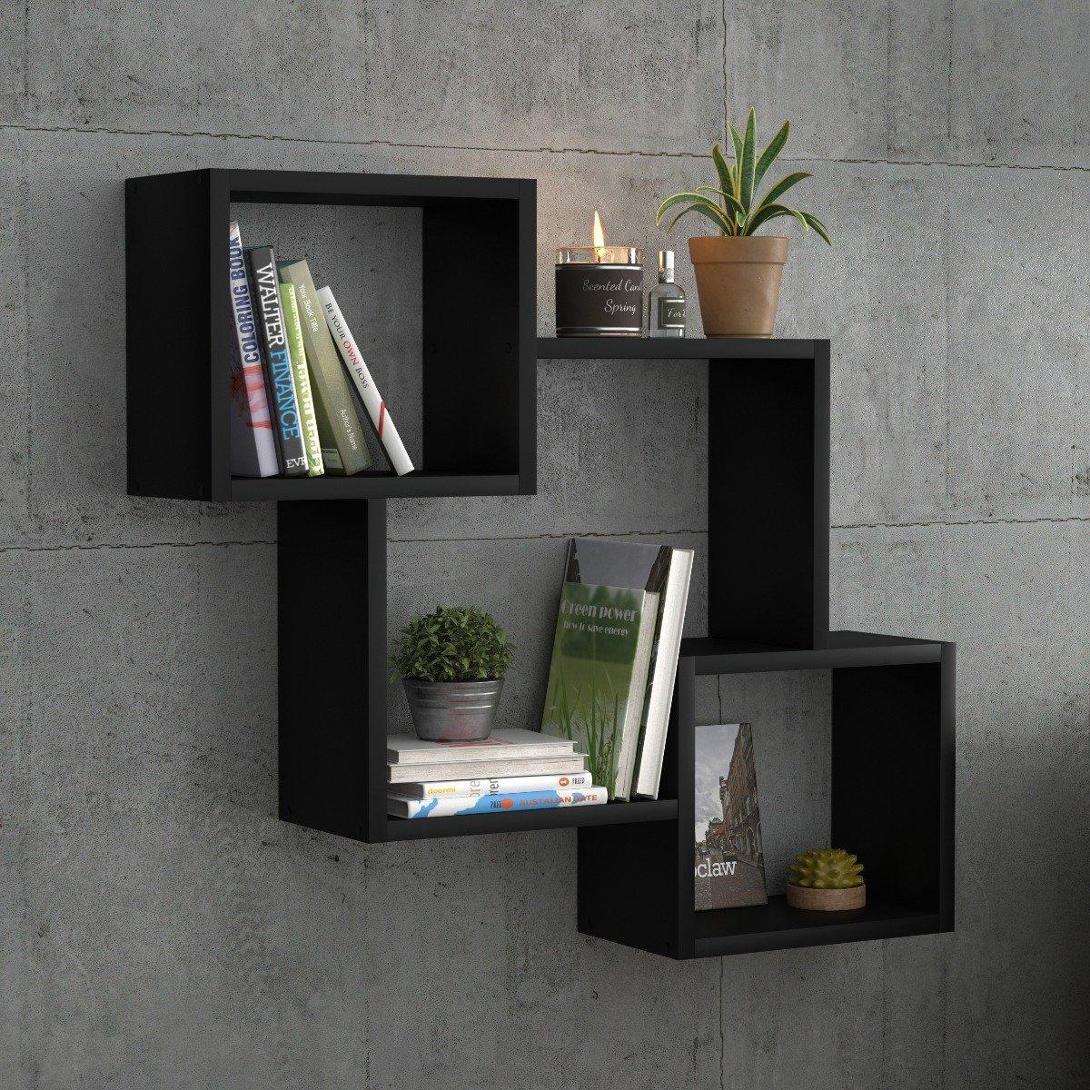 KROKUS Półka ALESIA 1 czarna