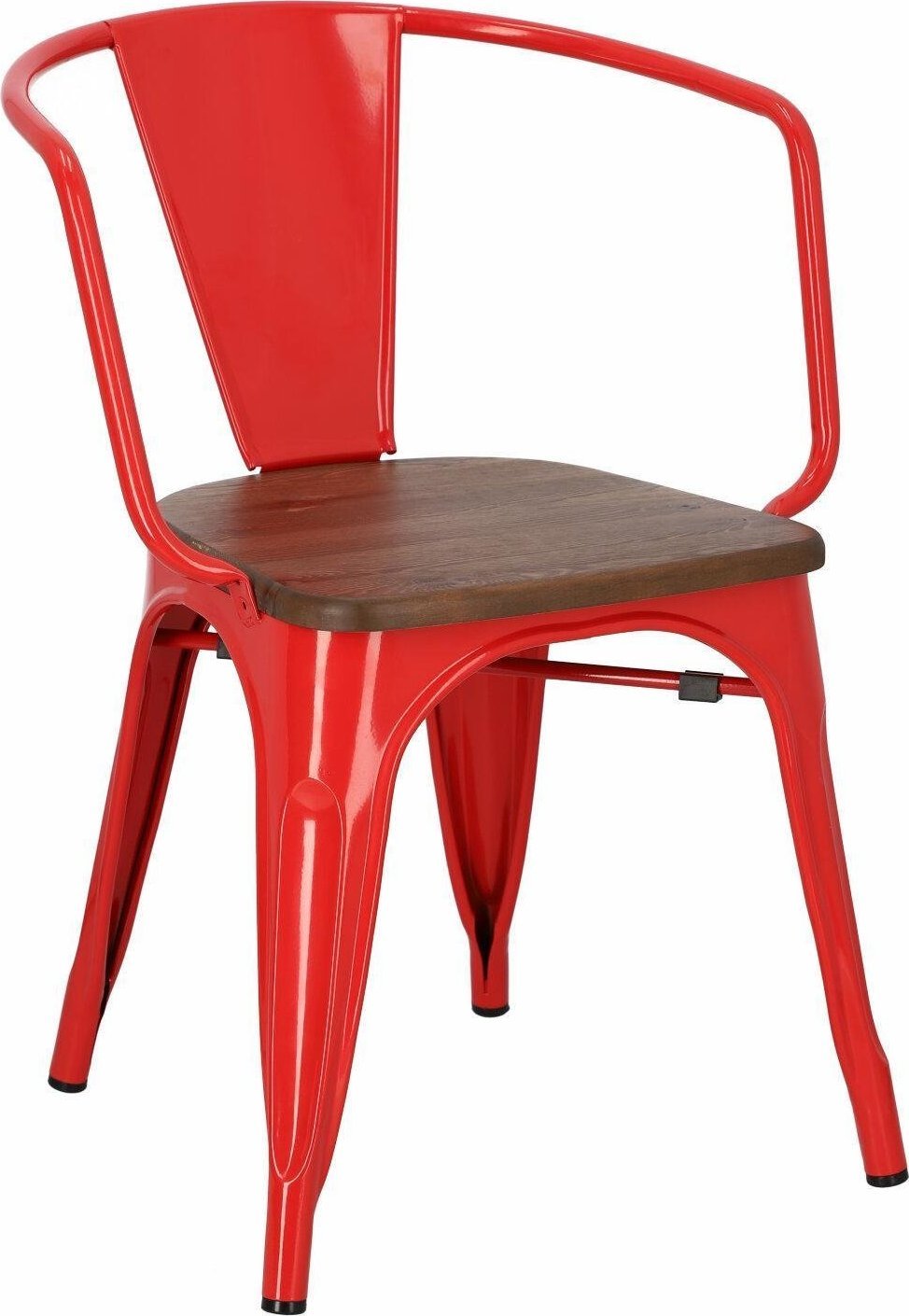 D2.DESIGN Krzesło Niort Arms Wood czerw. sosna orzech