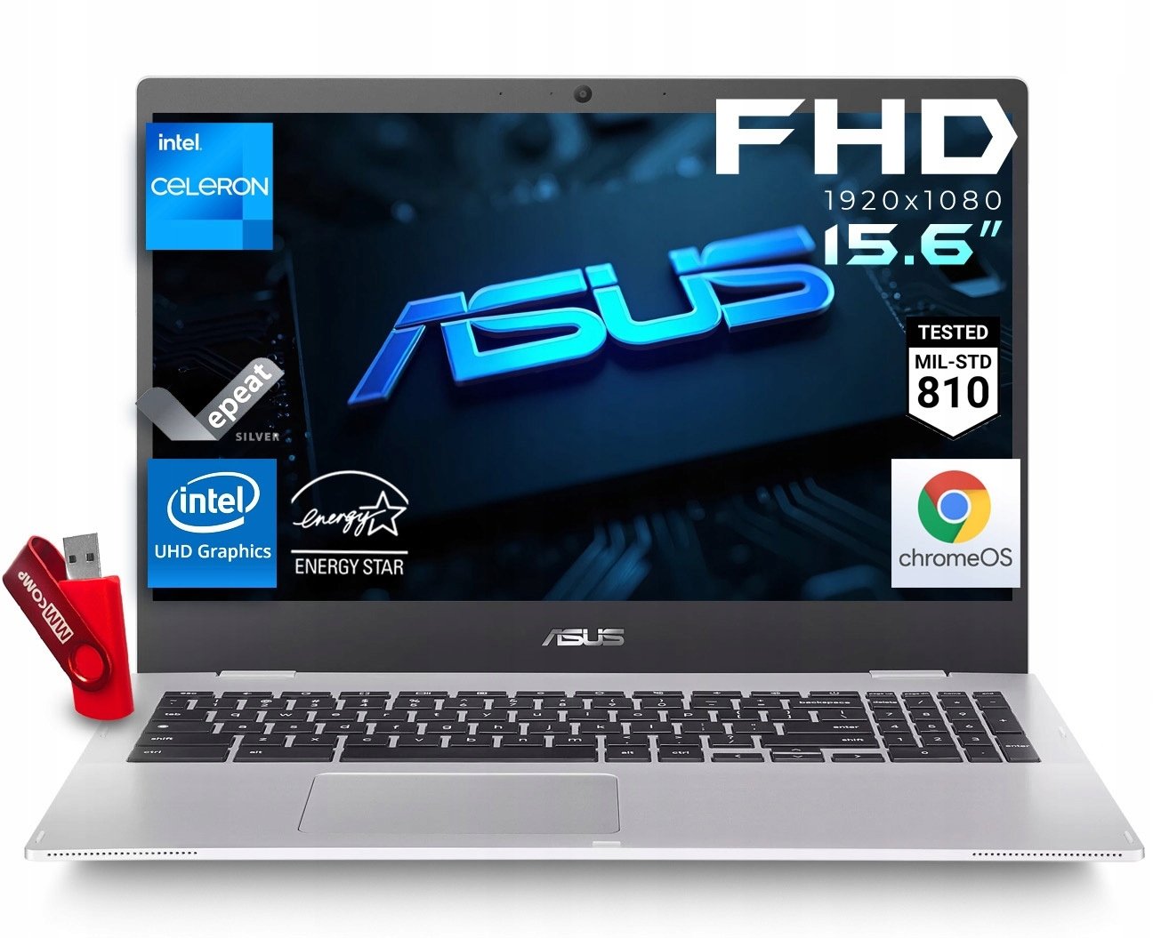 Laptop Asus Chromebook CX1500 Intel N4500 8GB 128GB eMMC 15,6 FHD DO NAUKI