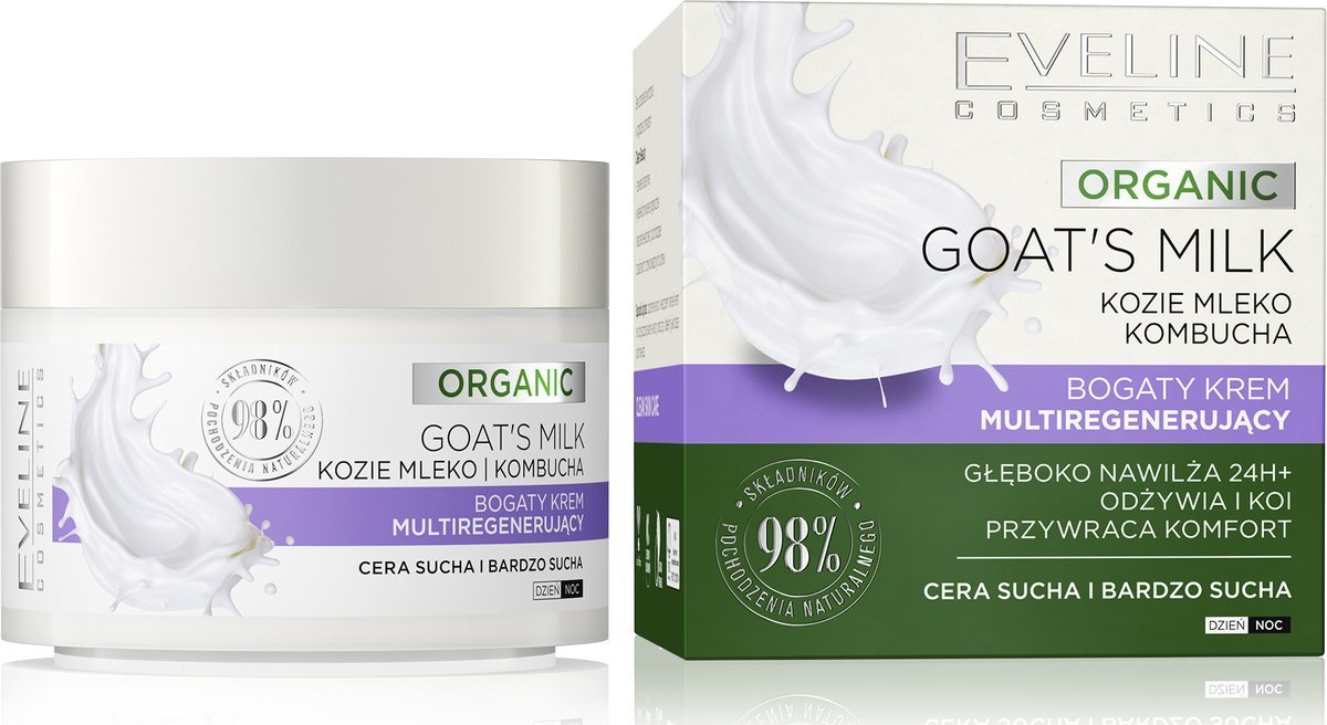 Eveline Organic Goat's Milk - Bogaty krem multiregenerujący - cera sucha 50ml