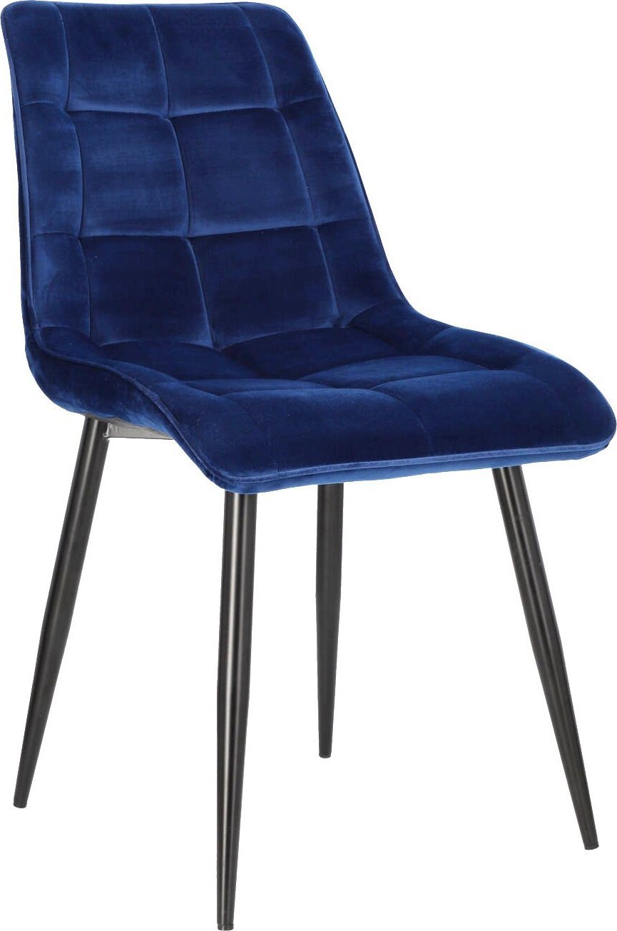 Intesi Krzesło Plaid granatowe/ czarne nogi tapicerowane