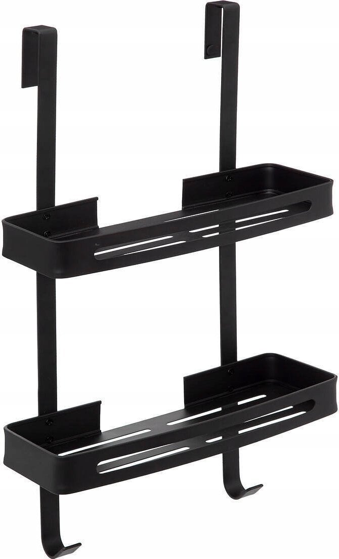 5five Półka na kabinę prysznicową, dwa poziomy, czarna, 32,5 x 16 x 60 cm