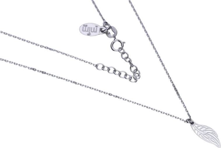 Lovrin Srebrny naszyjnik 925 z ażurowym listkiem