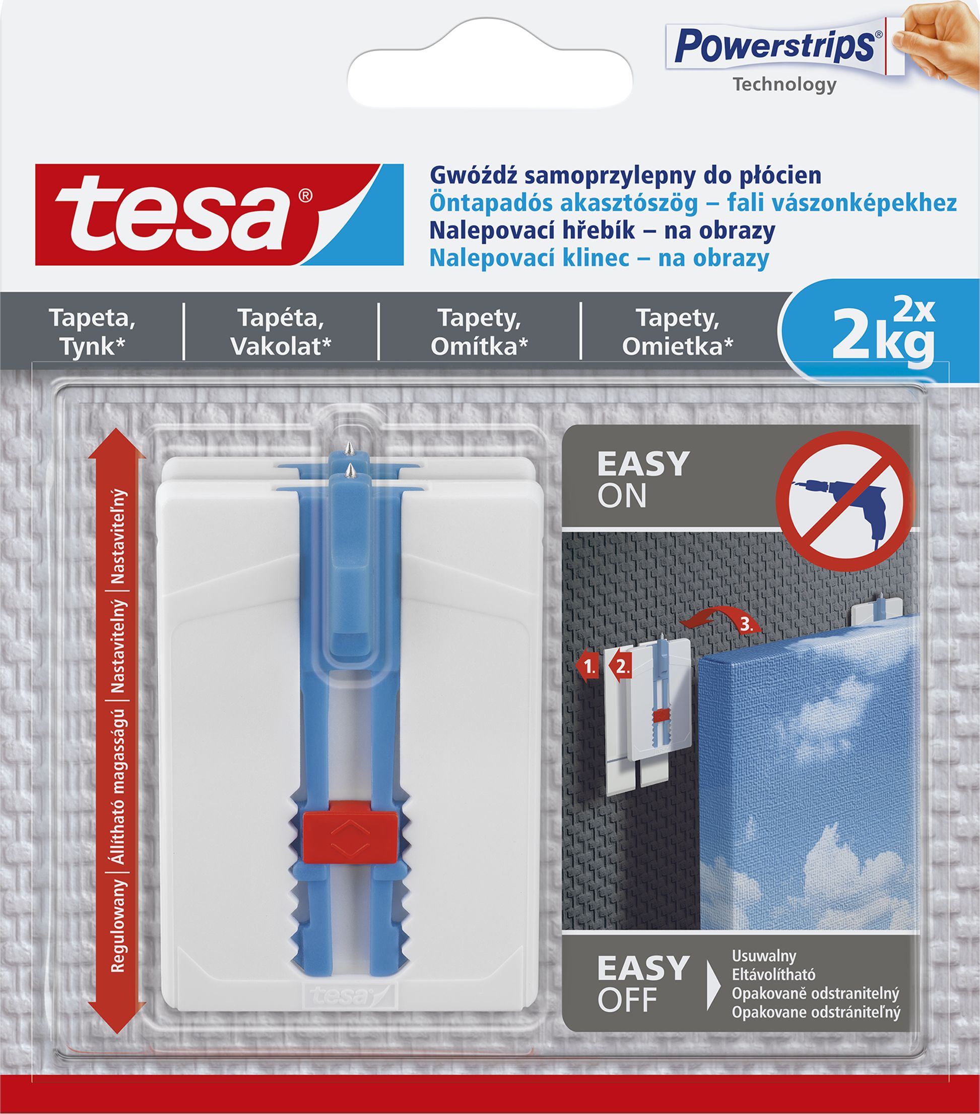 Tesa gwóźdź samoprzylepny do obrazów płótna tesa 2x2kg (77779-00007-00)