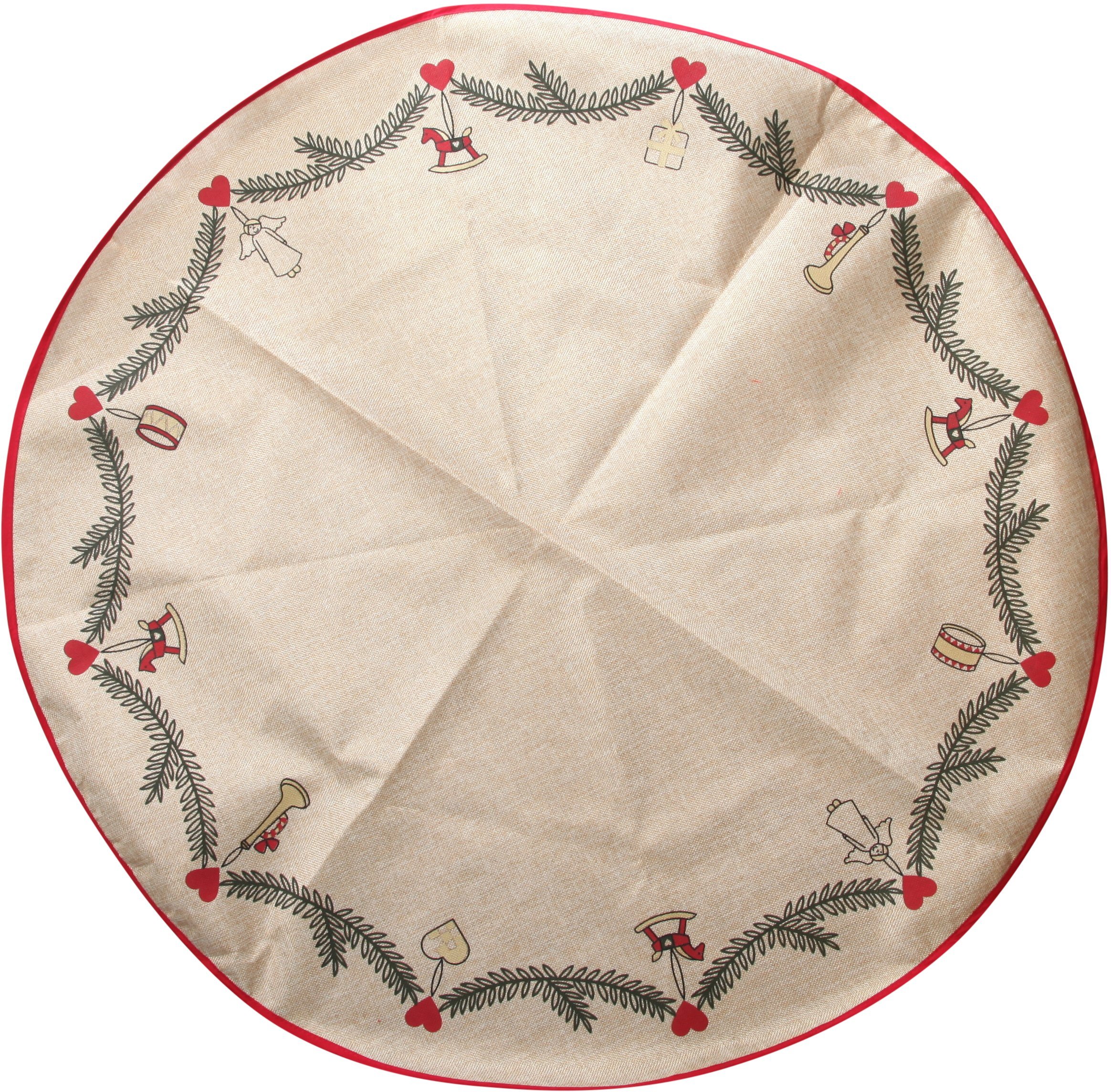 Dekoracja świąteczna CHRISTMAS_TO Dywanik pod choinkę Det Gamle Apotek, dia. 100cm, klasyczne święta, brązowy