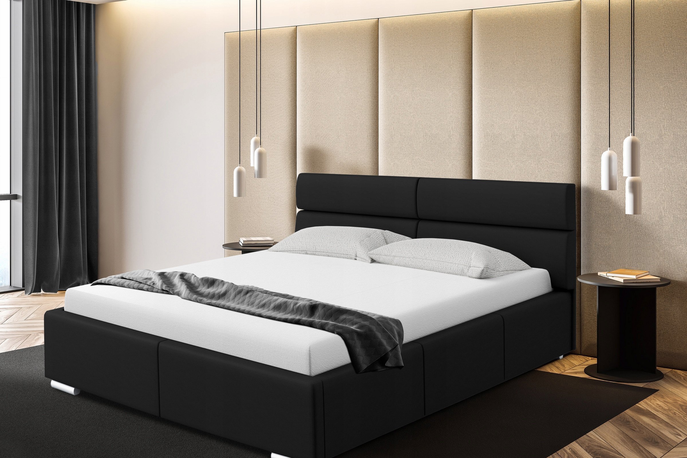 AMK Meble Łóżko tapicerowane 120x200 pojemnik+stelaż Monako