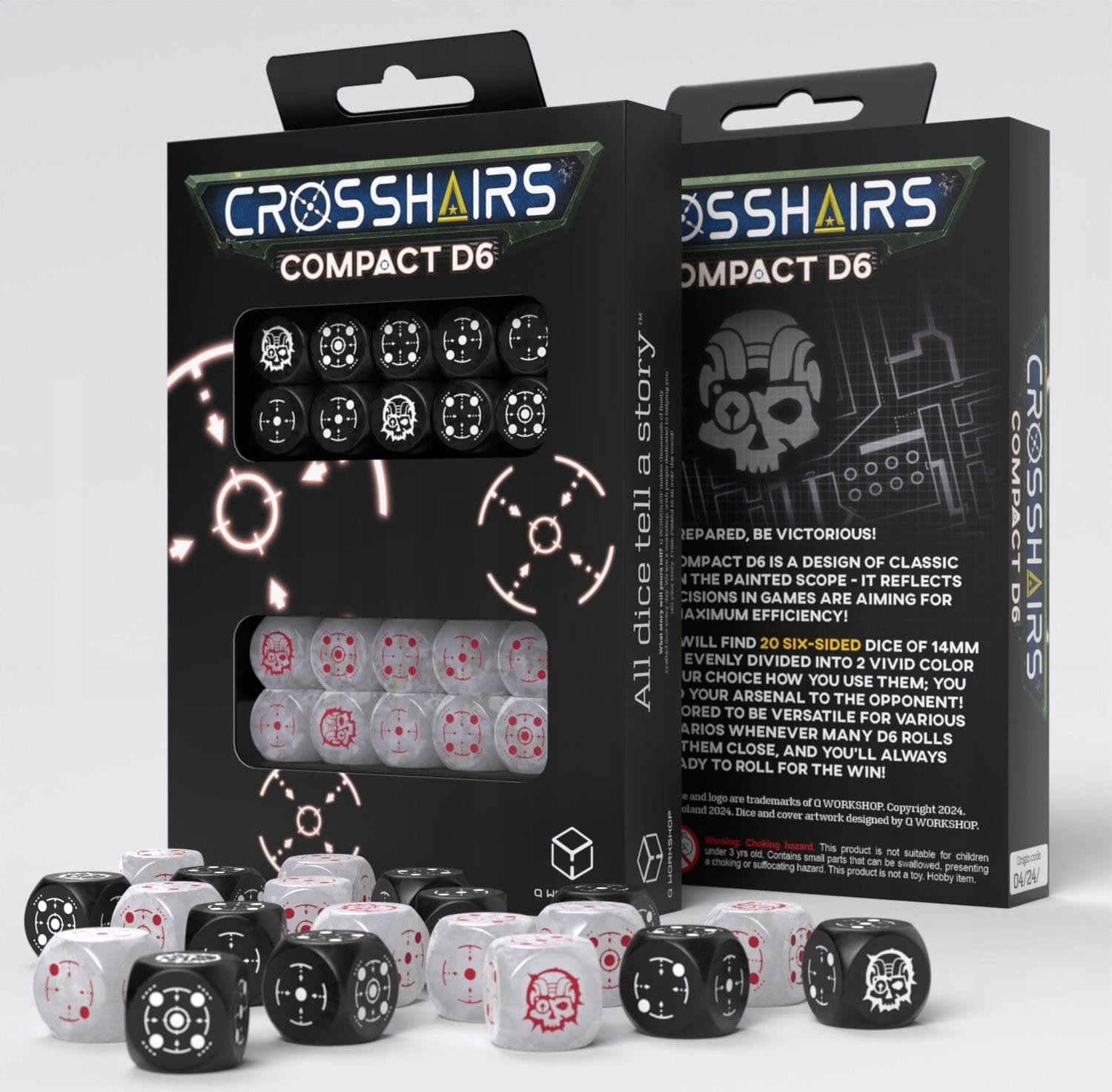 Q-Workshop Ko¶ci Kompaktowe D6: Celownik - Czarne i per³owe