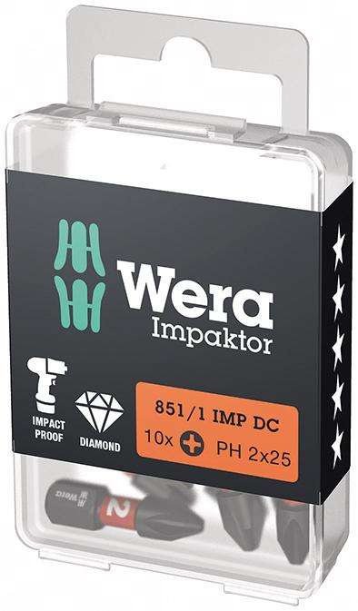 Bit Impaktor 1/4" DIN 3126 C6,3 PH2x25mm 10szt./opak. Wera