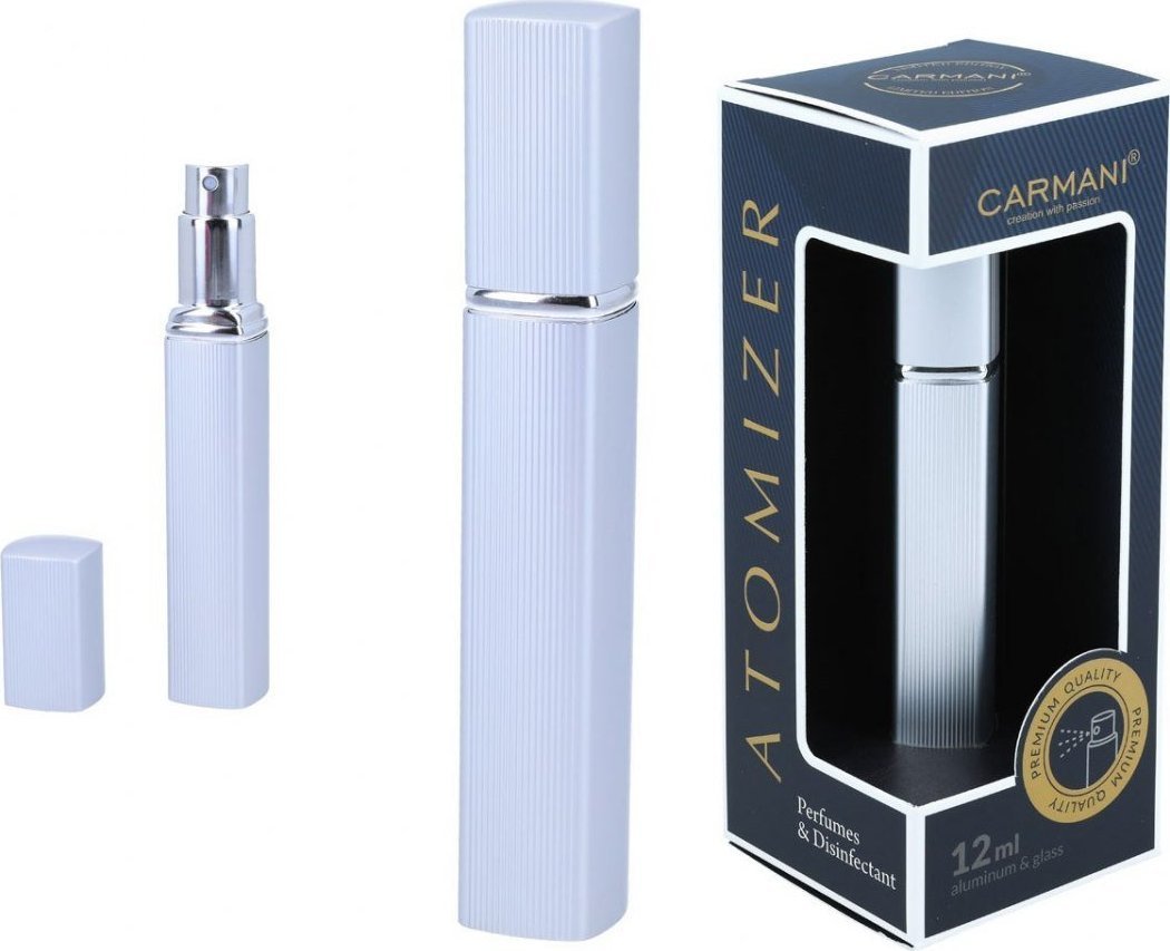 Hanipol Atomizer - pojemnik karbowany na perfumy/wodę/odświeżacz twarzy/płyn antybakteryjny - srebrny