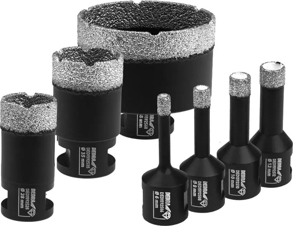Dedra Zestaw koronek diamentowych VB 6,8,10,12,28,35,68mm