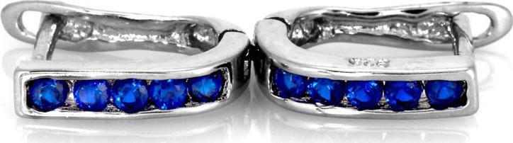Lovrin Srebrne kolczyki 925 z niebieskimi cyrkoniami 1,07g