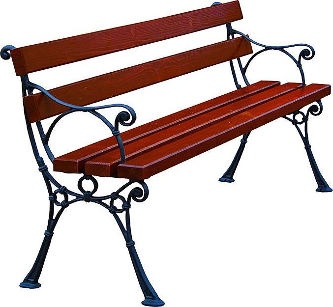 Elior ławka ogrodowa Venezia 4X z podłokietnikiem 150 cm, 7 kolorów, Mahoń (6214.2745)