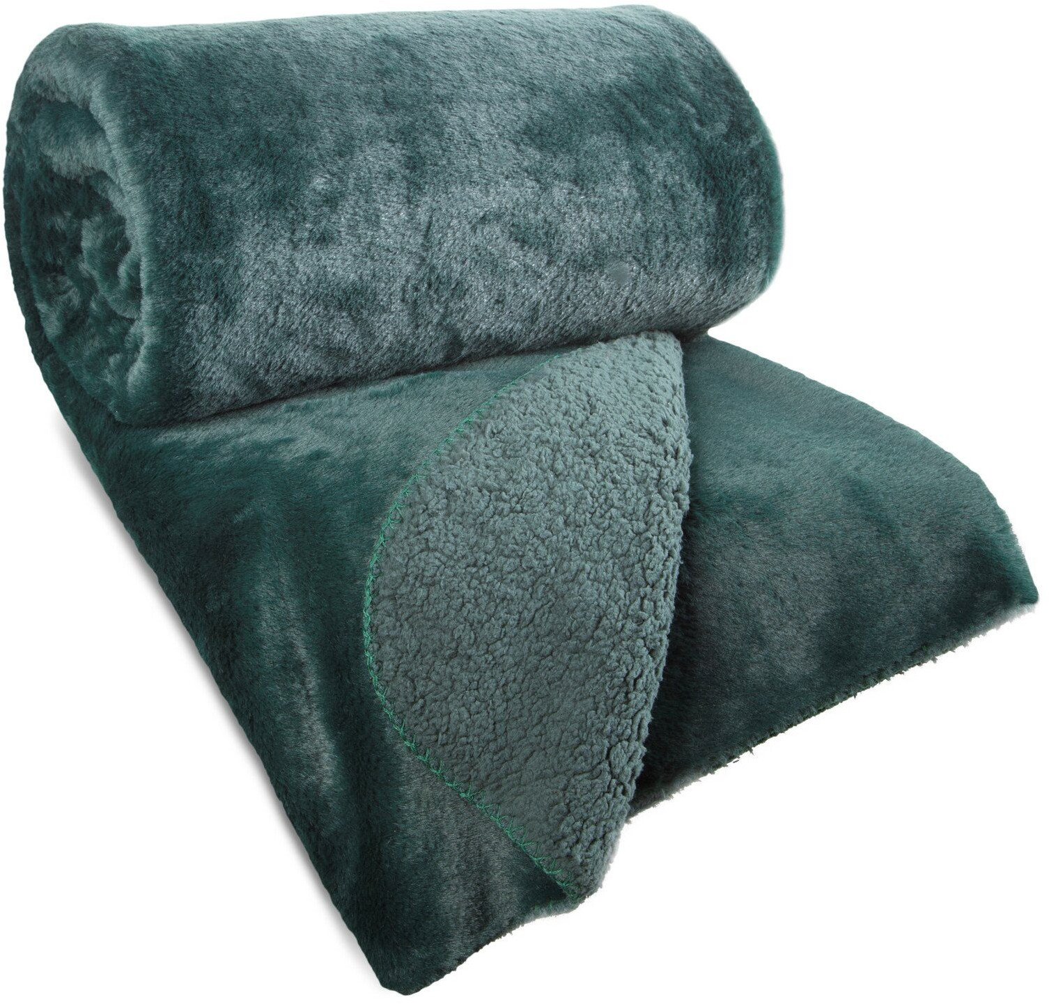 Narzuta futrzana zielona 170x210 cm Nina miękka baranek elegancka