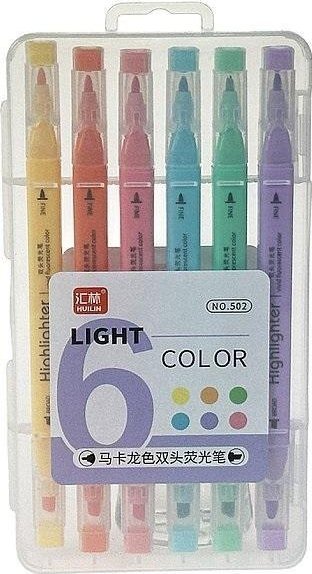 Flamastry dwustronne 6 kolorów