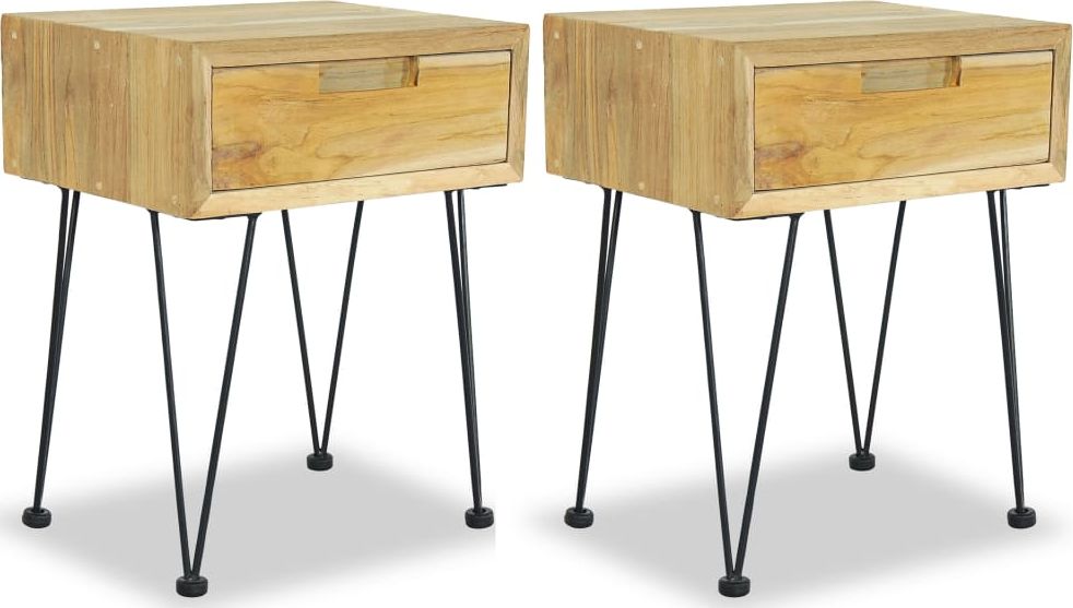 vidaXL Szafki nocne, 2 szt., 40x30x50 cm, lite drewno tekowe