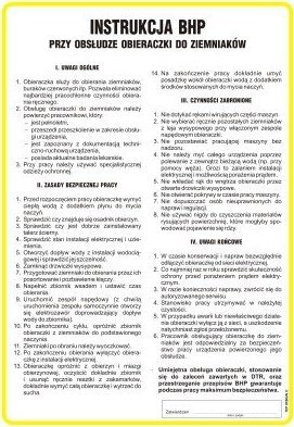 TD Systems lnstrukcja BHP przy obsłudze obieraczki do ziemniaków