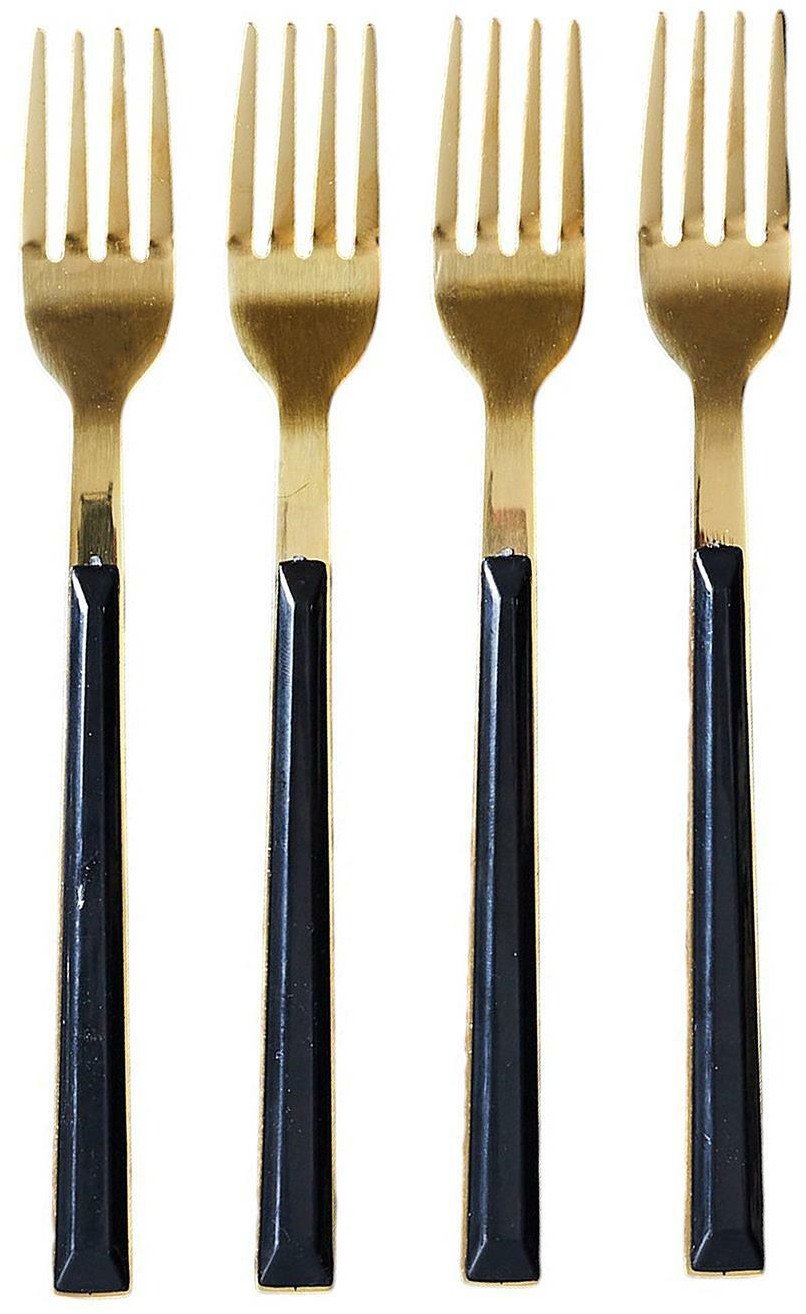 INTESI ZESTAW 4 WIDELCZYKÓW DESEROWYCH CHARLOTTE ZŁOTE/CZARNE