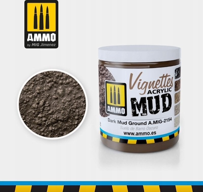 Vallejo Ammo: Acrylic Mud - Vignettes - Dark Mud Ground (100 ml)