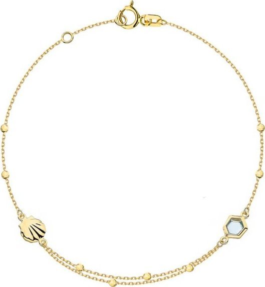 Lovrin Złota bransoletka 585 muszelka kamień