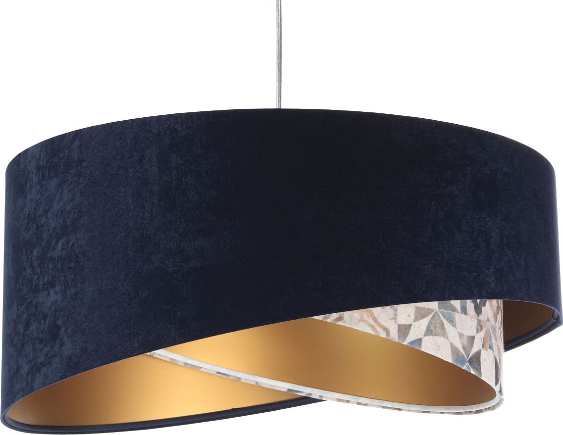 Lampa wisząca Lumes Granatowo-złota welurowa lampa wisząca - EXX19-Wenis