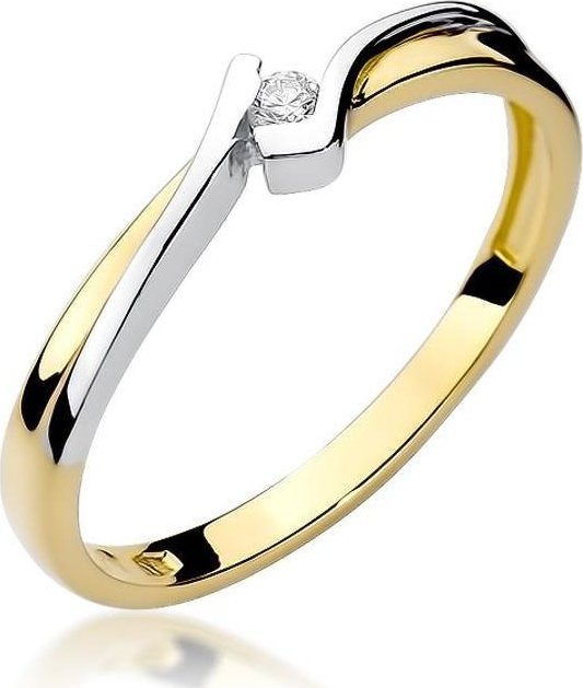 Best Diamonds złoty pierścionek z brylantem 0.04ct 15
