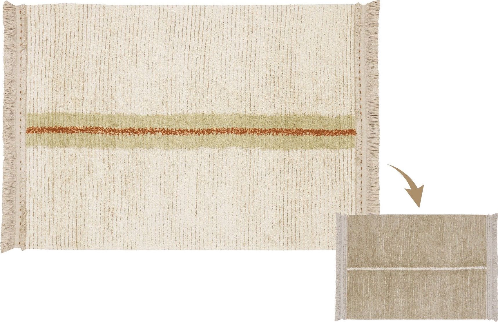 Lorena Canals Dywan DUETTO SAGE 140x200 beżowy dwustronny