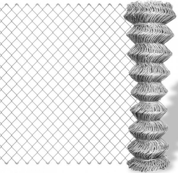 vidaXL Siatka ogrodzeniowa z galwanizowanej stali, 25x0,8 m, srebrna