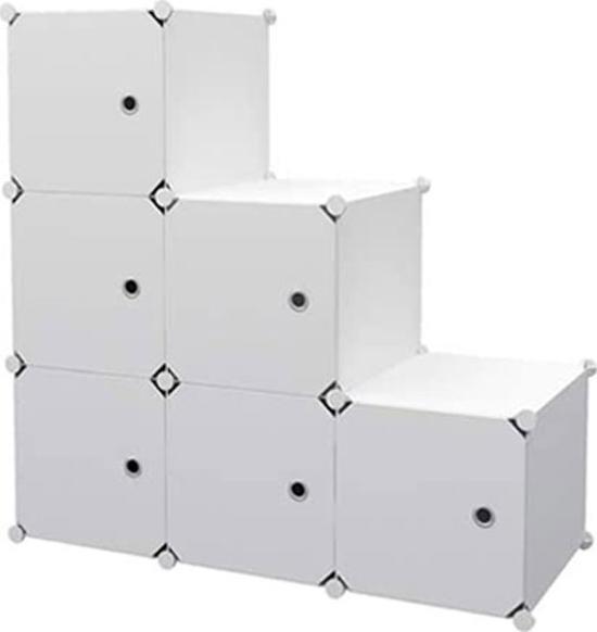 MAXXLLC REGAŁ SZAFKA GARDEROBA UBRANIOWA BIAŁA 6 PÓŁEK