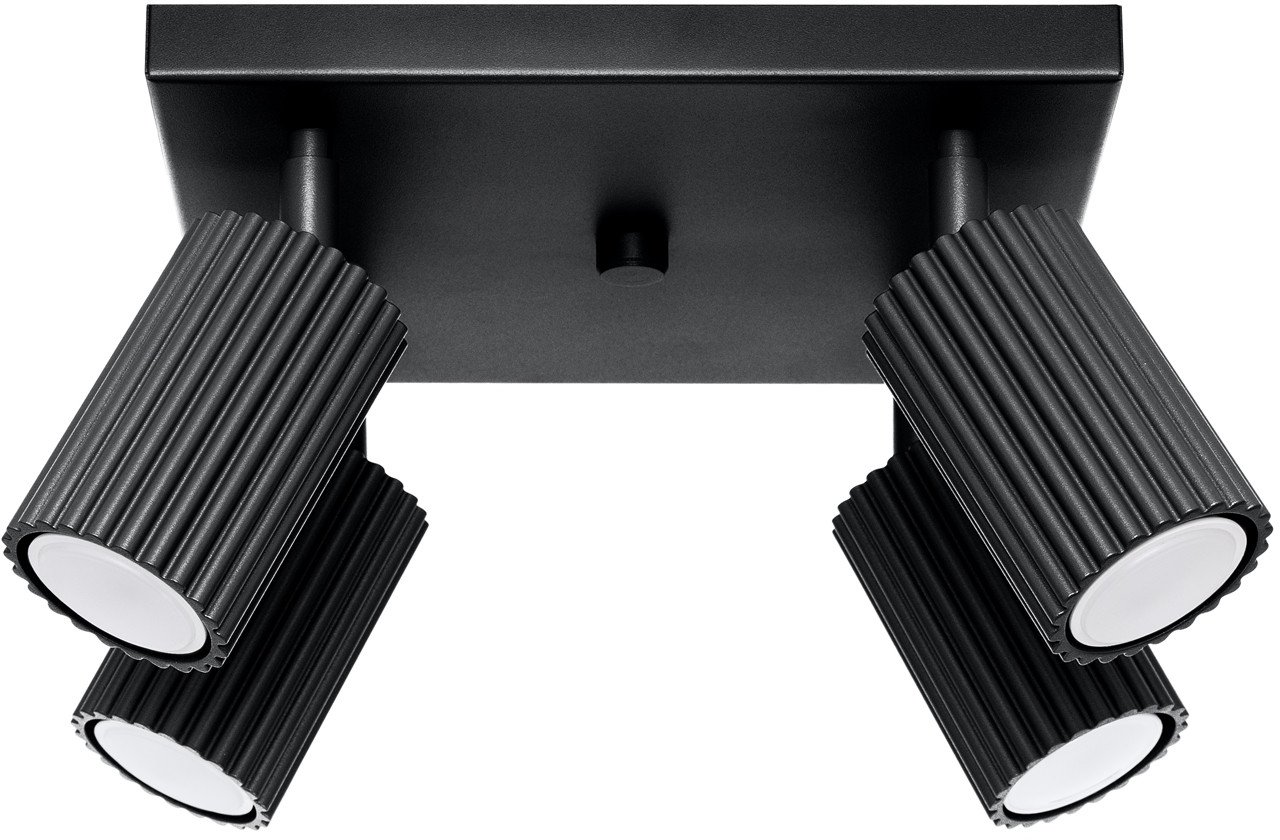 Plafon Karbon 4 Czarny Gu10 Max 10W Ledw Sollux Lighting